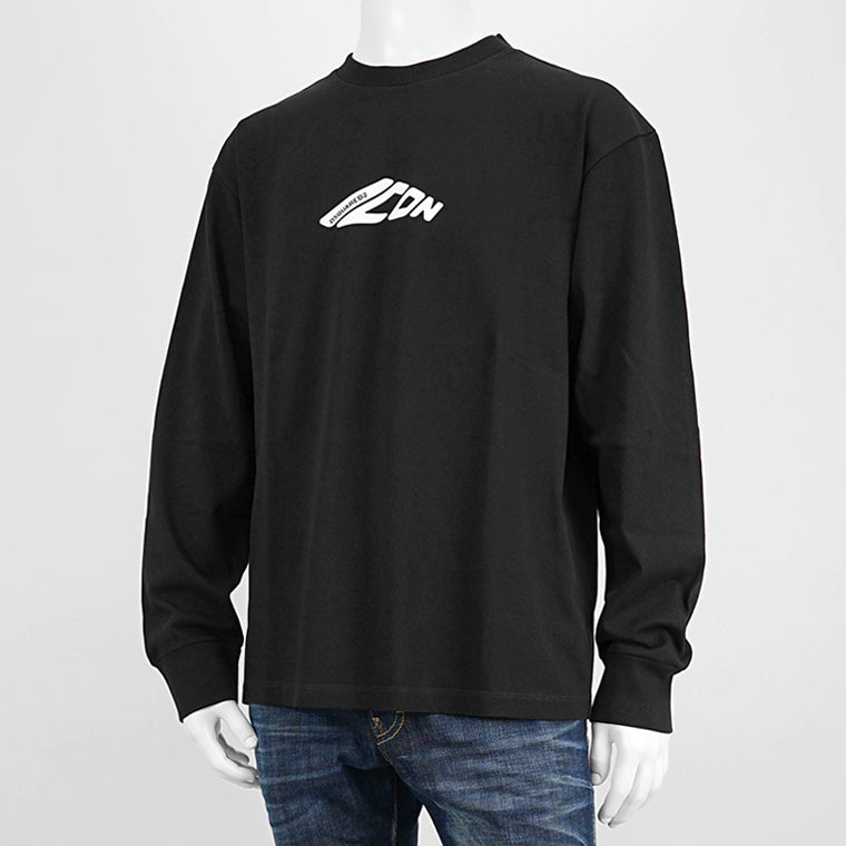 ディースクエアード DSQUARED2 メンズ 長袖Tシャツ ブラック ホワイト