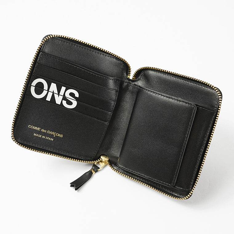 COMME des GARCONS メンズ レディース 2つ折り財布 HUGE LOGO SA2100HL ブラック BLACK