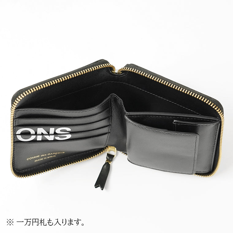 COMME des GARCONS メンズ レディース 2つ折り財布 HUGE LOGO SA2100HL ブラック BLACK
