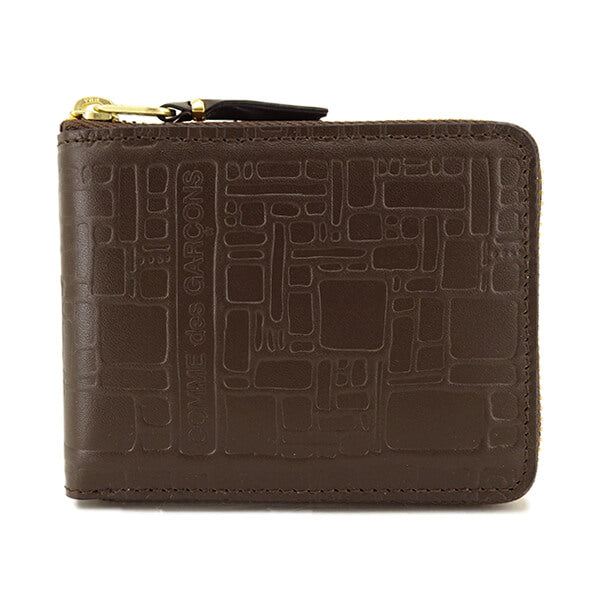 COMME des GARCONS メンズ レディース 2つ折り財布 EMBOSSED LOGOTYPE SA7100EL ブラウン BROWN