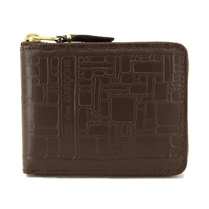 COMME des GARCONS メンズ レディース 2つ折り財布 EMBOSSED LOGOTYPE SA7100EL ブラウン BROWN
