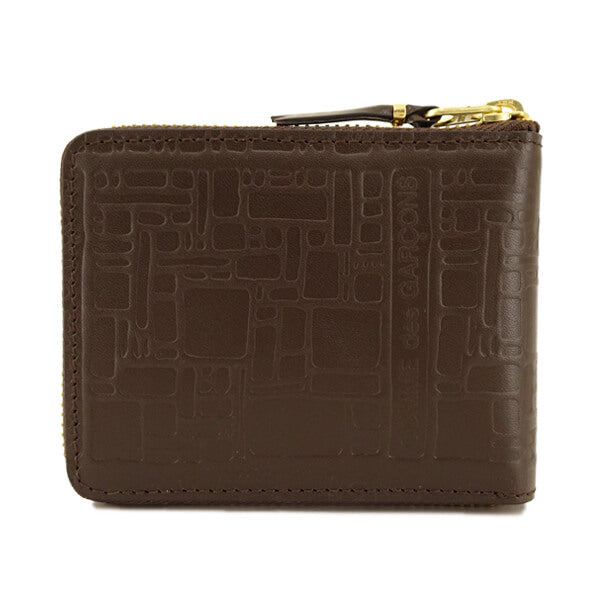COMME des GARCONS メンズ レディース 2つ折り財布 EMBOSSED LOGOTYPE SA7100EL ブラウン BROWN