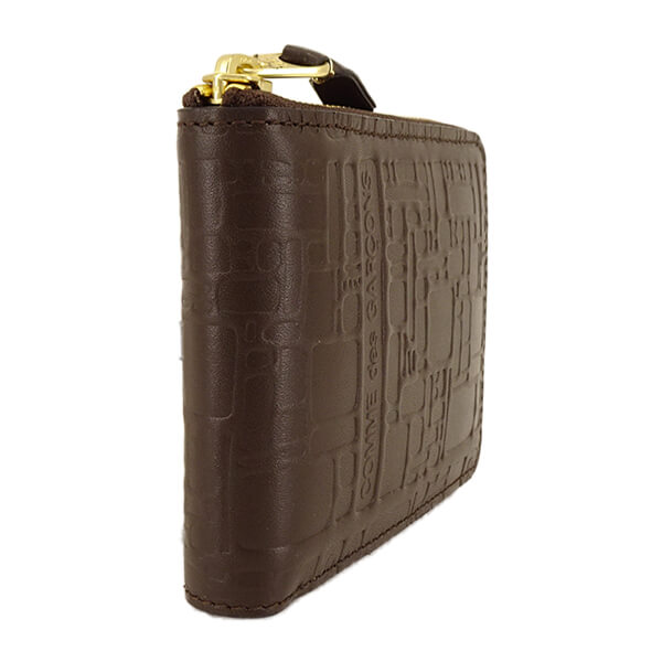 COMME des GARCONS メンズ レディース 2つ折り財布 EMBOSSED LOGOTYPE SA7100EL ブラウン BROWN