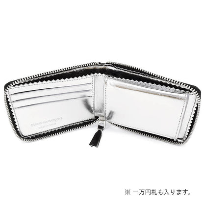 COMME des GARCONS メンズ レディース 2つ折り財布 MIRROR INSIDE SA7100MI ブラック シルバー SILVER