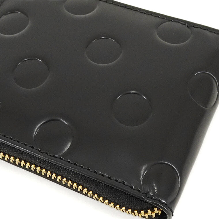 COMME des GARCONS メンズ レディース 2つ折り財布 POLKA DOTS EMBOSSED SA7100NE ブラック BLACK