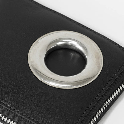 COMME des GARCONS メンズ レディース 2つ折り財布 SILVER EYELET SA7100SE ブラック BLACK