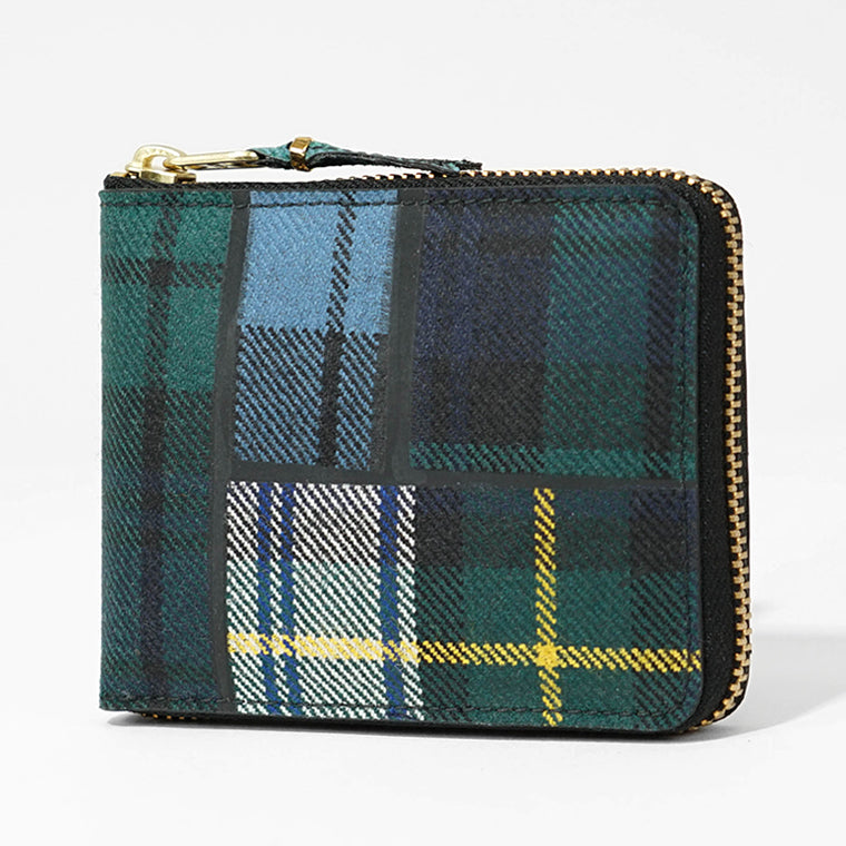 COMME des GARCONS メンズ レディース 2つ折り財布 TARTAN PATCHWORK SA7100TP グリーンチェック GREEN