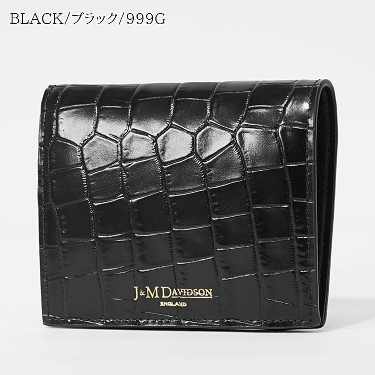 J&amp;M DAVIDSON 二つ折り財布 クロコ ブラック ジェイアンドエム財布黒 LOSANGE FOLD WALLET | J&M DAVIDSON(ジェイアンドエムデヴィッドソン