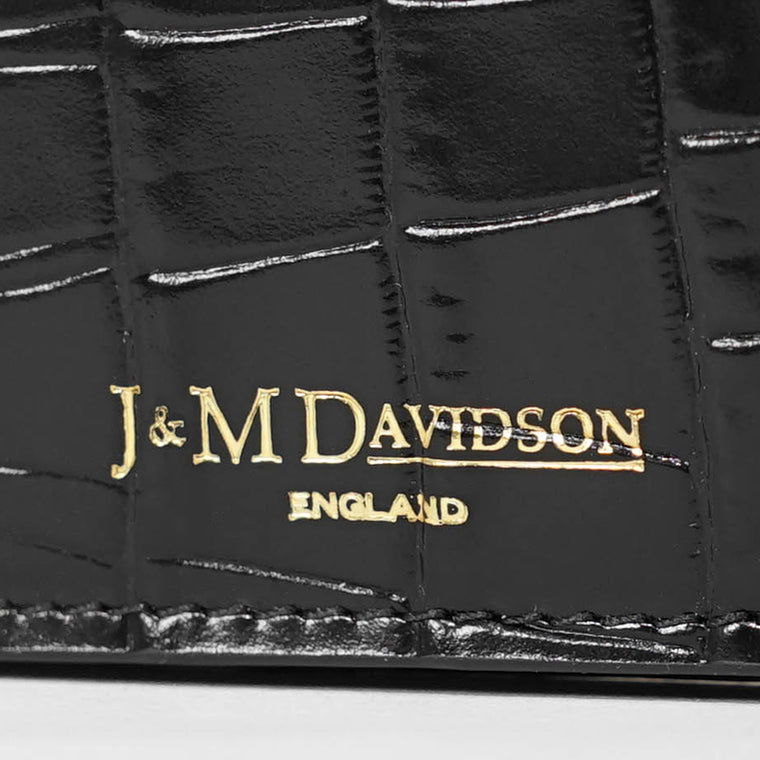 J&M DAVIDSON レディース 2つ折り財布 EMBOSSED CROC BI FOLD WALLET SBFW 0XX 0BC ECXX 2カラー