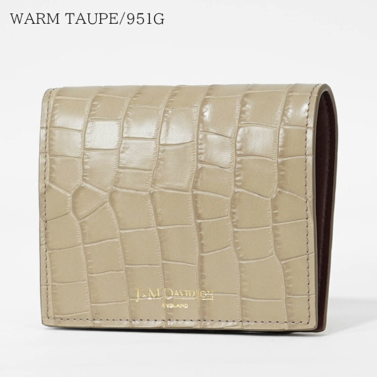J&M DAVIDSON レディース 2つ折り財布 EMBOSSED CROC BI FOLD WALLET SBFW 0XX 0BC ECXX 2カラー