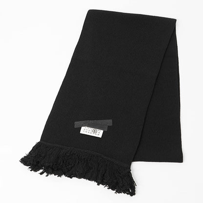 MM6 Maison Margiela メンズ レディース マフラー TAPED LABEL WOOL SCARF SH2TE0004 M13168 ブラック 900S