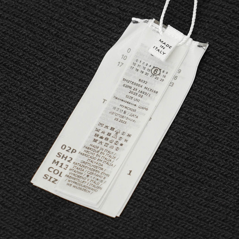 MM6 Maison Margiela メンズ レディース マフラー TAPED LABEL WOOL SCARF SH2TE0004 M13168 ブラック 900S