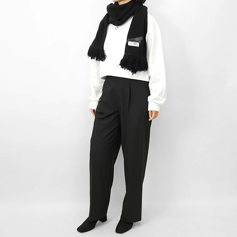 MM6 Maison Margiela レディース マフラー TAPED LABEL WOOL SCARF SH2TE0004 M13168 ブラック 900S