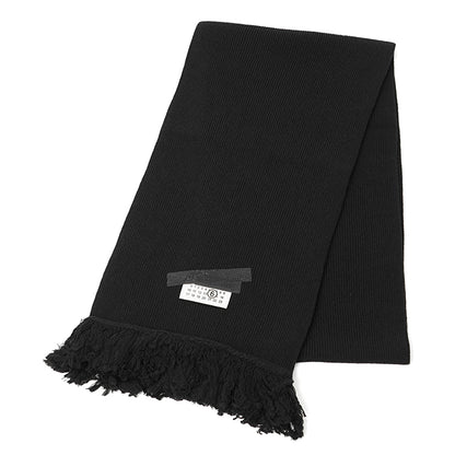 MM6 Maison Margiela メンズ レディース マフラー TAPED LABEL WOOL SCARF SH2TE0004 M13168 ブラック 900S