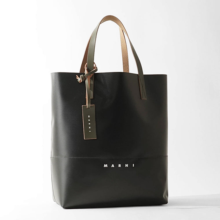 MARNI メンズ レディース トートバッグ NORTH SOUTH OPEN SHOPPER SHMQ0037A1 P5769 ブラック カーキ 01N99