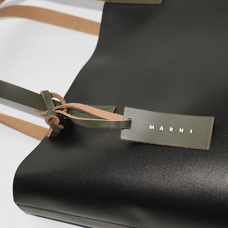 MARNI メンズ レディース トートバッグ NORTH SOUTH OPEN SHOPPER SHMQ0037A1 P5769 ブラック カーキ 01N99