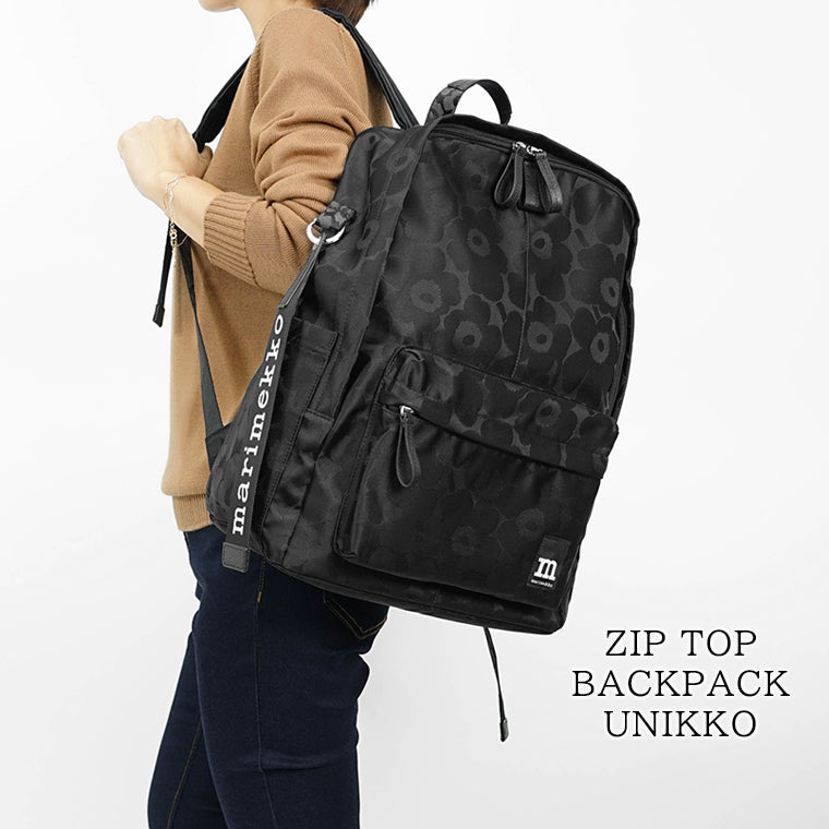 marimekko レディース メンズ バックパック ZIP TOP BACKPACK UNIKKO 093324 BLACK ブラック 999