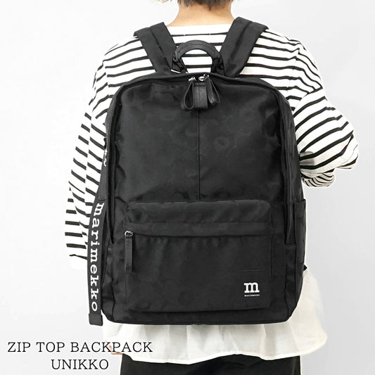 marimekko レディース メンズ バックパック ZIP TOP BACKPACK UNIKKO 093324 BLACK ブラック 999