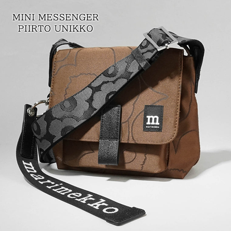 marimekko レディース メンズ ショルダーバッグ MINI MESSENGER PIIRTO UNIKKO 093945 ブラウン 890