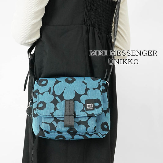 marimekko レディース メンズ ショルダーバッグ MINI MESSENGER UNIKKO 094607 BLUE BLACK ブルー ブラック 590