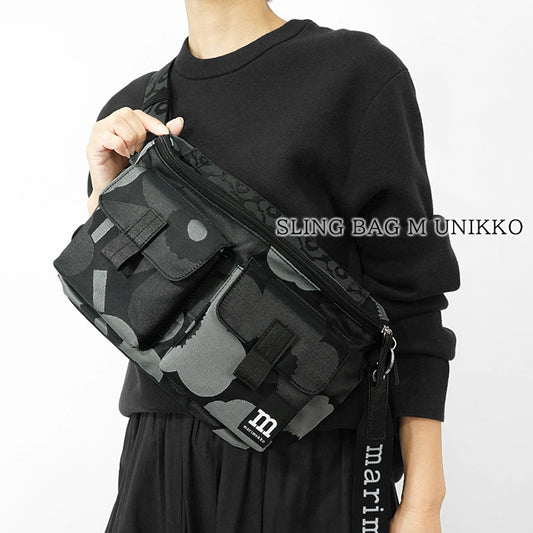 marimekko レディース メンズ ベルトバッグ SLING BAG M UNIKKO 094810 GREY DARK GREY BLACK グレー ダークグレー ブラック 990