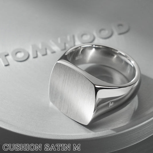 TOM WOOD メンズ リング CUSHION SATIN M 100372M シルバー