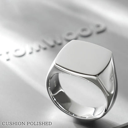 TOM WOOD メンズ リング CUSHION POLISHED 101734 シルバー
