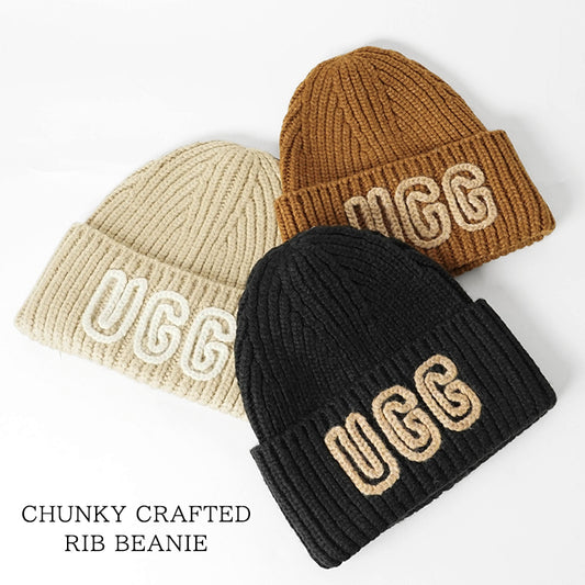 UGG レディース メンズ ニットキャップ CHUNKY CRAFTED RIB BEANIE 102345 3カラー