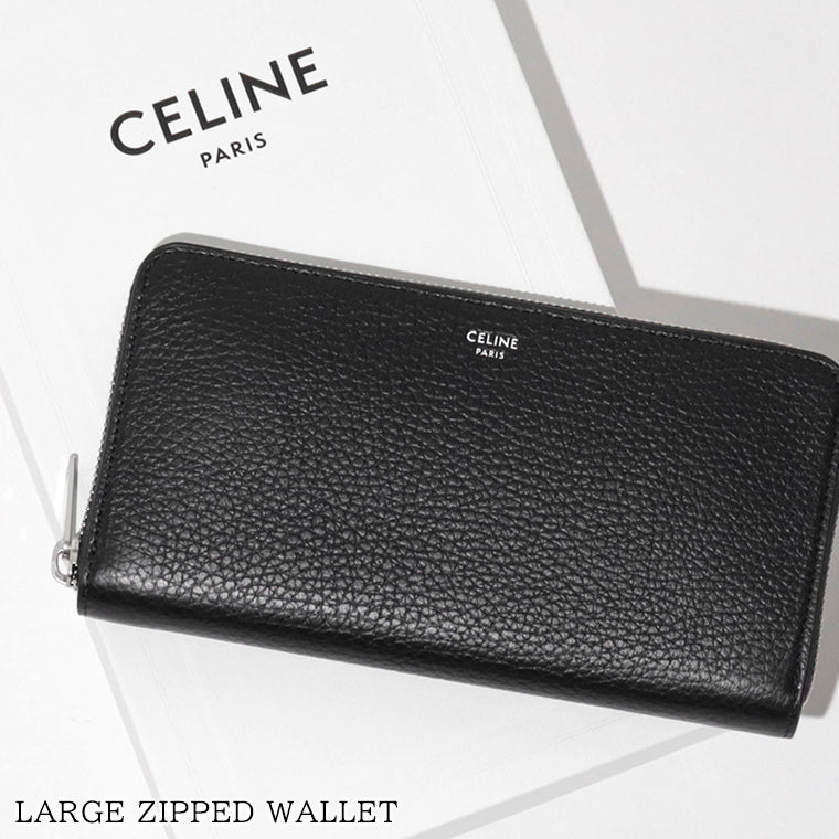 CELINE メンズ 長財布 LARGE ZIPPED WALLET 10B553GTH BLACK ブラック 38SI