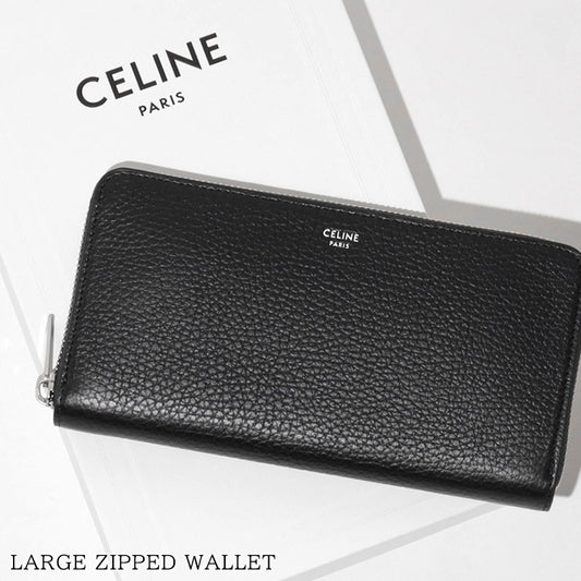CELINE メンズ 長財布 LARGE ZIPPED WALLET 10B553GTH BLACK ブラック 38SI