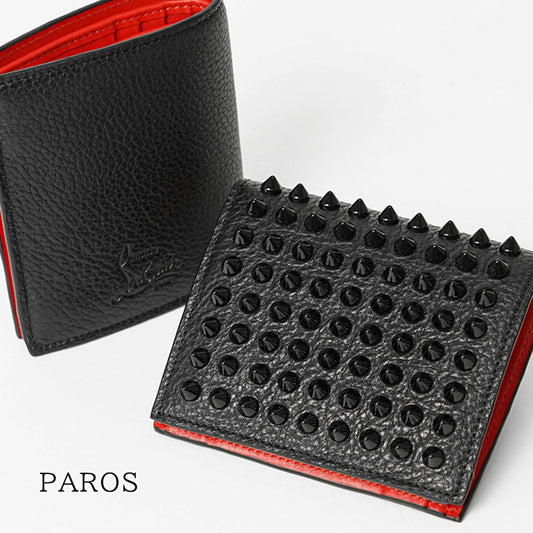 CHRISTIAN LOUBOUTIN メンズ 2つ折り財布 PAROS 1165160 BLACK BLACK ブラック CM53