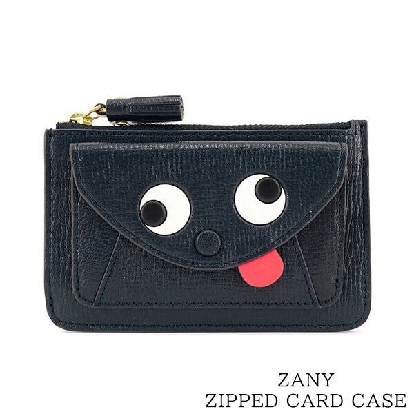 ANYA HINDMARCH レディース カードケース ZANY ZIPPED CARD CASE 142755 ネイビー MARIN