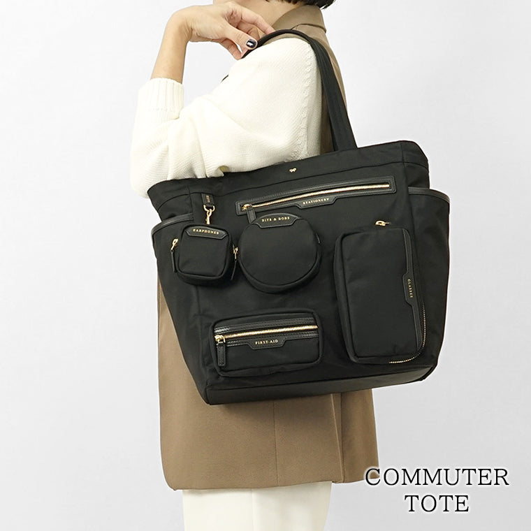 ANYA HINDMARCH レディース トートバッグ COMMUTER TOTE 157582 ブラック BLACK