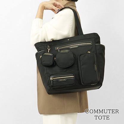 ANYA HINDMARCH レディース トートバッグ COMMUTER TOTE 157582 ブラック BLACK