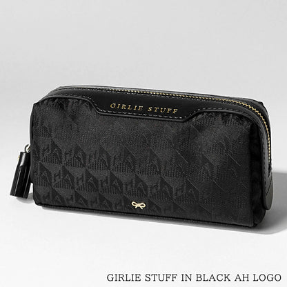 ANYA HINDMARCH レディース ポーチ GIRLIE STUFF IN BLACK AH LOGO 180535 ブラック BLACK