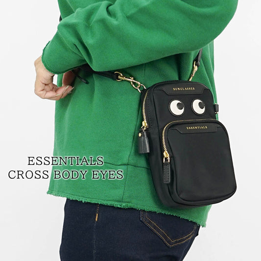 ANYA HINDMARCH レディース ショルダーバッグ ESSENTIALS CROSS BODY EYES 181631 ブラック BLACK