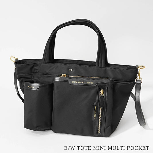 ANYA HINDMARCH レディース バッグ E W TOTE MINI MULTI POCKET 193474 ブラック BLACK