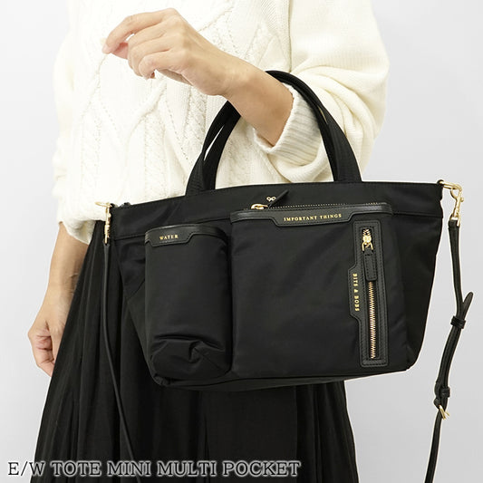 ANYA HINDMARCH レディース バッグ E W TOTE MINI MULTI POCKET 193474 ブラック BLACK