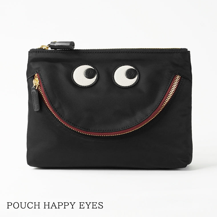 ANYA HINDMARCH レディース ポーチ POUCH HAPPY EYES 193559 ブラック BLACK