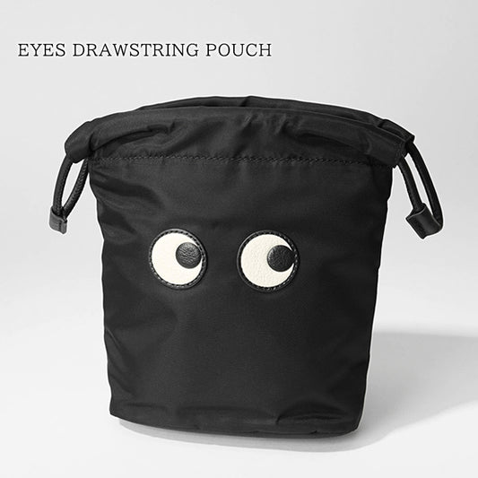 ANYA HINDMARCH レディース ポーチ EYES DRAWSTRING POUCH 193566 ブラック BLACK