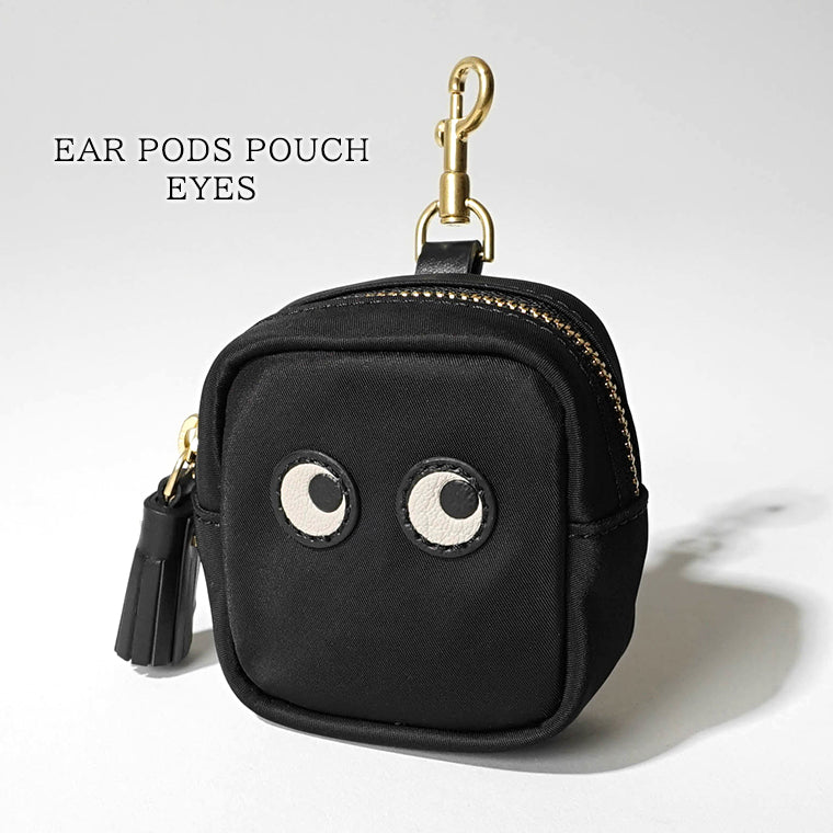 ANYA HINDMARCH レディース イヤホンポーチ EAR PODS POUCH EYES 193610 ブラック BLACK