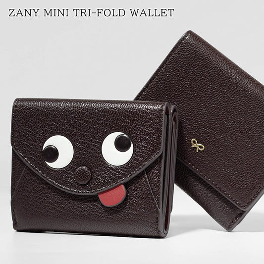 ANYA HINDMARCH レディース 3つ折り財布 ZANY MINI TRI FOLD WALLET 195584 ダークブラウン GRAPE