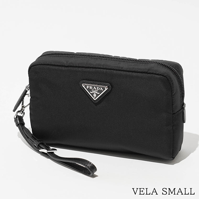 【SUMMER FINAL SALE】 PRADA レディース メンズ ポーチ VELA SMALL Re-Nylon POUCH 1NS021 R067 NERO ブラック F0002