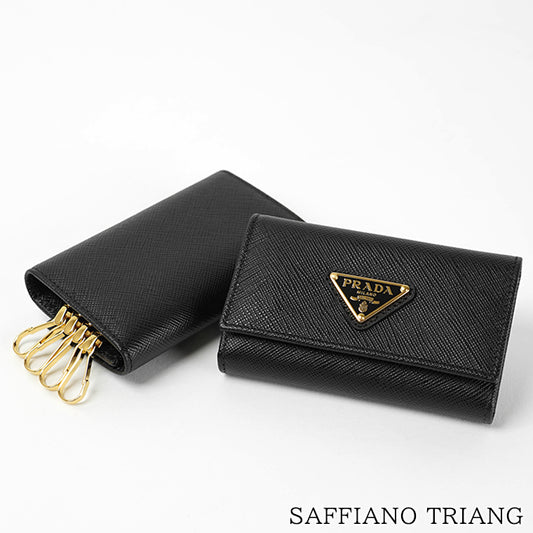 PRADA レディース メンズ キーケース SAFFIANO TRIANG 1PG004 QHH NERO ブラック F0002