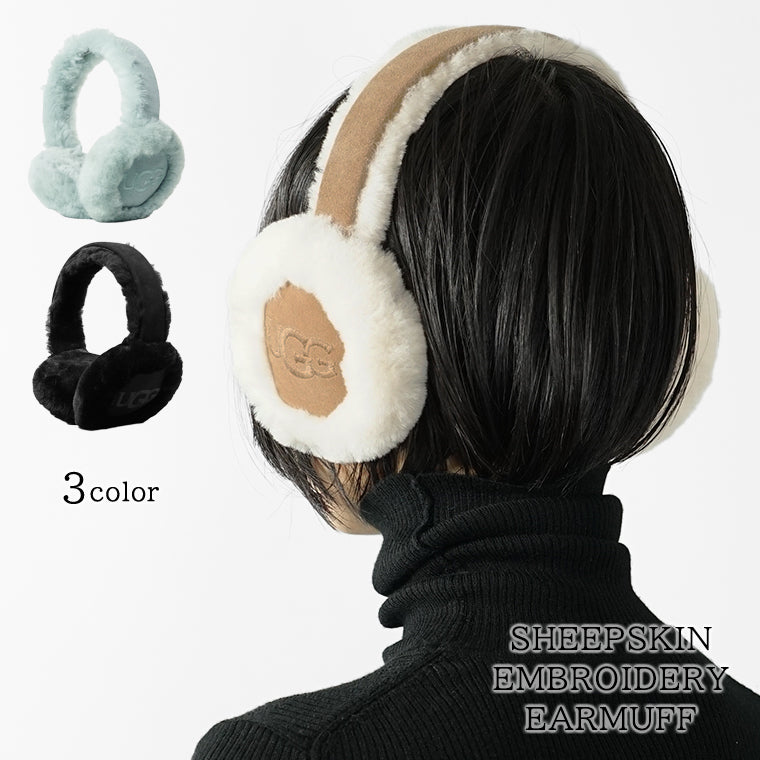 UGG レディース イヤーマフ SHEEPSKIN EMBROIDERY EARMUFF 20955 3カラー
