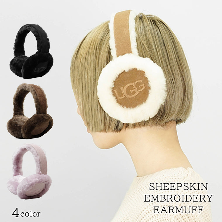 UGG レディース イヤーマフ SHEEPSKIN EMBROIDERY EARMUFF 20955 4カラー