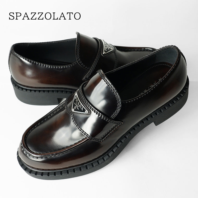 PRADA メンズ ローファー SPAZZOLATO 2DE127 055 BRUCIATO ブラウン F0038