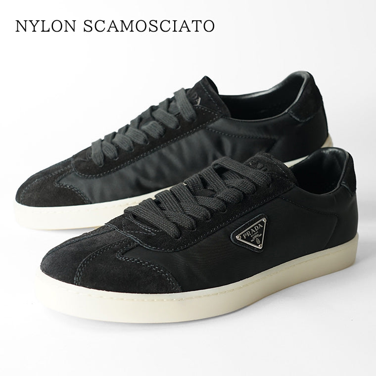 PRADA メンズ スニーカー NYLON SCAMOSCIATO 2EE454 D7C NERO 1 ブラック F0632