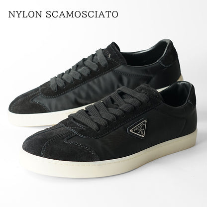 PRADA メンズ スニーカー NYLON SCAMOSCIATO 2EE454 D7C NERO 1 ブラック F0632