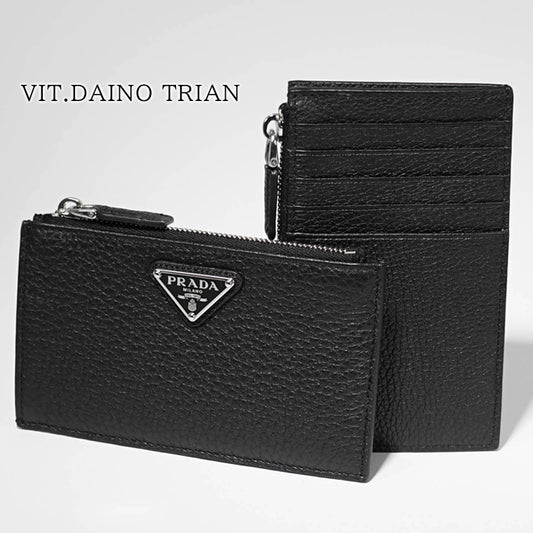 PRADA メンズ カードケース VIT DAINO TRIAN 2MC086 2E54 NERO ブラック F0002